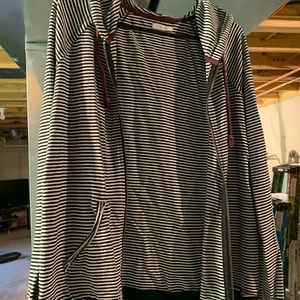 Stripped zip up hoodie